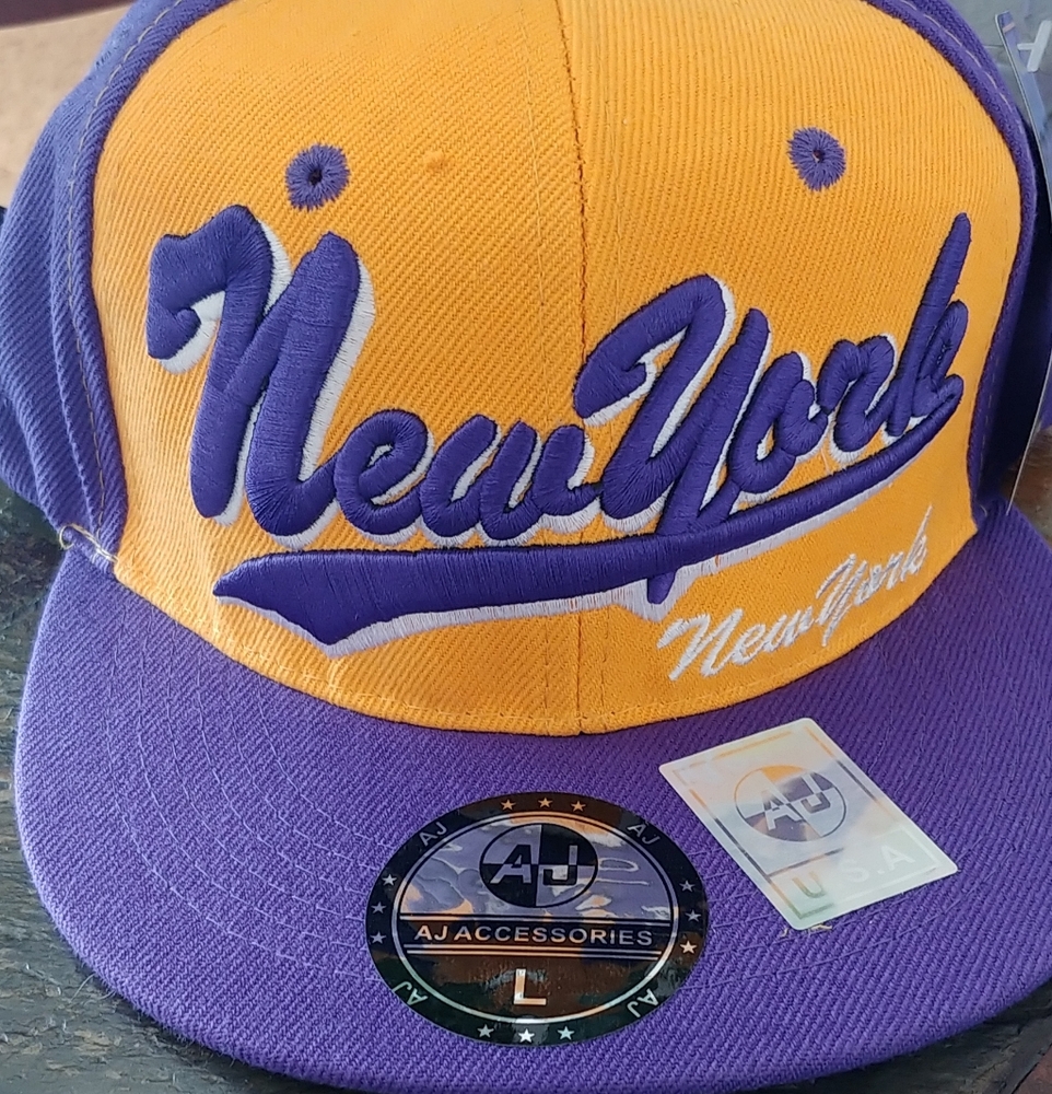 Purple and Yellow New York Cap